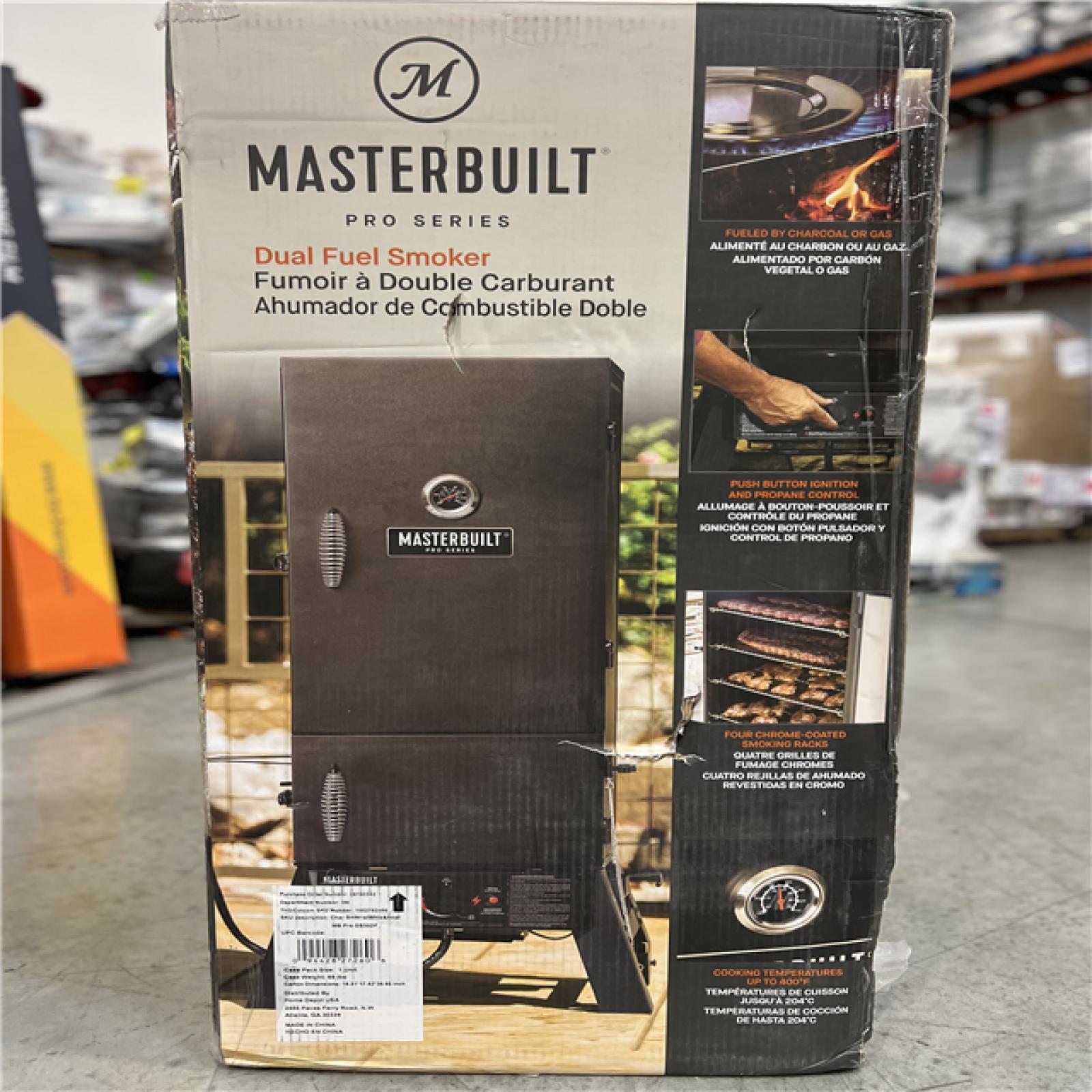 NEW! - Masterbuilt 30 in. Dual Fuel Propane Gas and Charcoal Smoker in Black