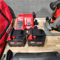 HOUSTON LOCATION - AS-IS (APPEARS LIKE NEW) Milwaukee M18 FUEL 18V Lithium-Ion Brushless Cordless 5-Tool Combo Kit with Two 5.0 Ah Batteries  1 Charger 1 Tool Bag