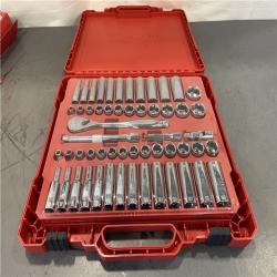 AS-IS - Milwaukee 3/8 in. Drive SAE/Metric Ratchet and Socket Mechanics Tool Set (56-Piece)