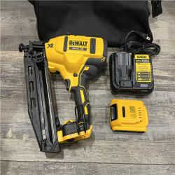 AS-IS DEWALT 20V MAX XR 16-Gauge Electric Cordless Angled Finishing Nailer Kit