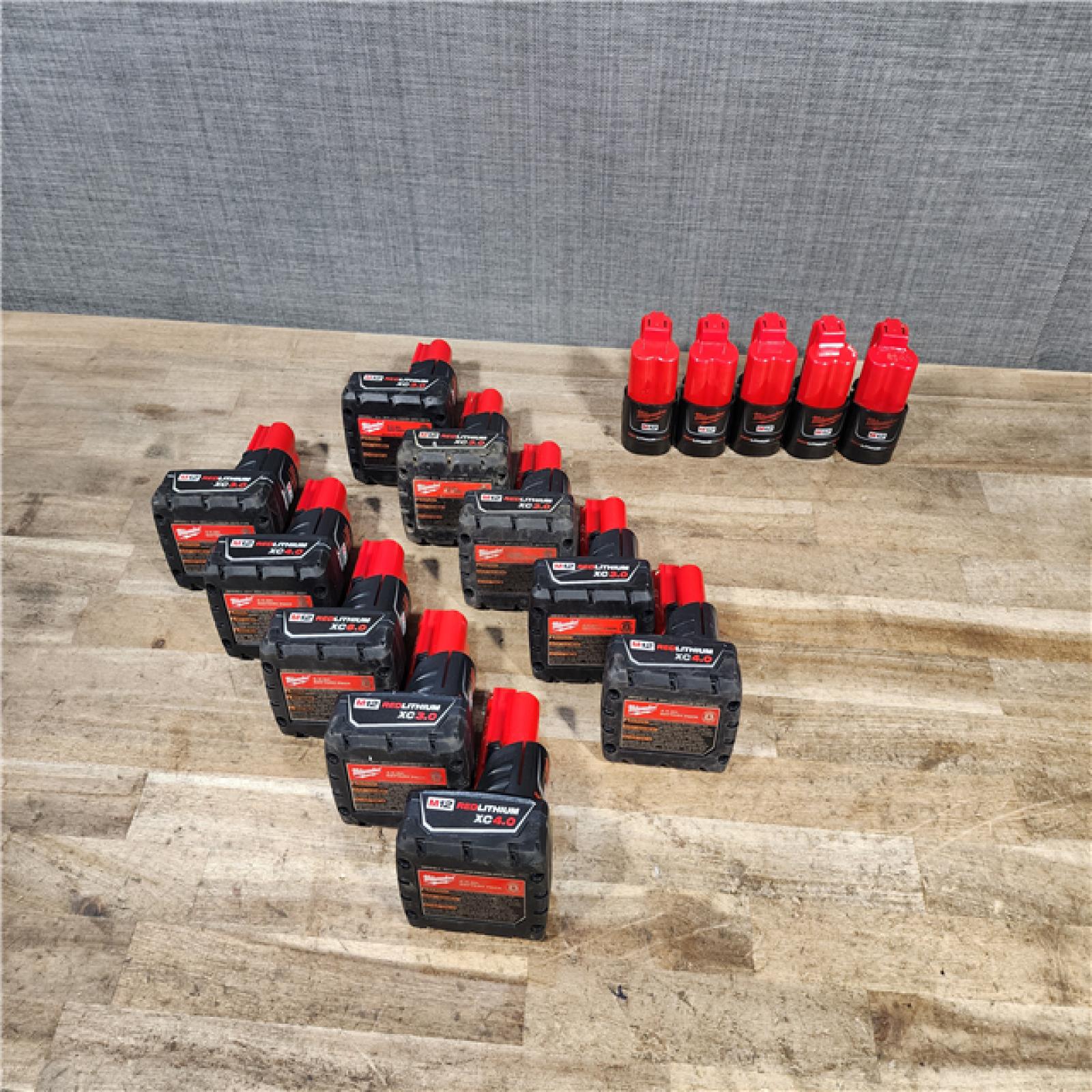 HOUSTON LOCATION - AS-IS MILWAUKEE BATTERY PACK QTY - 15