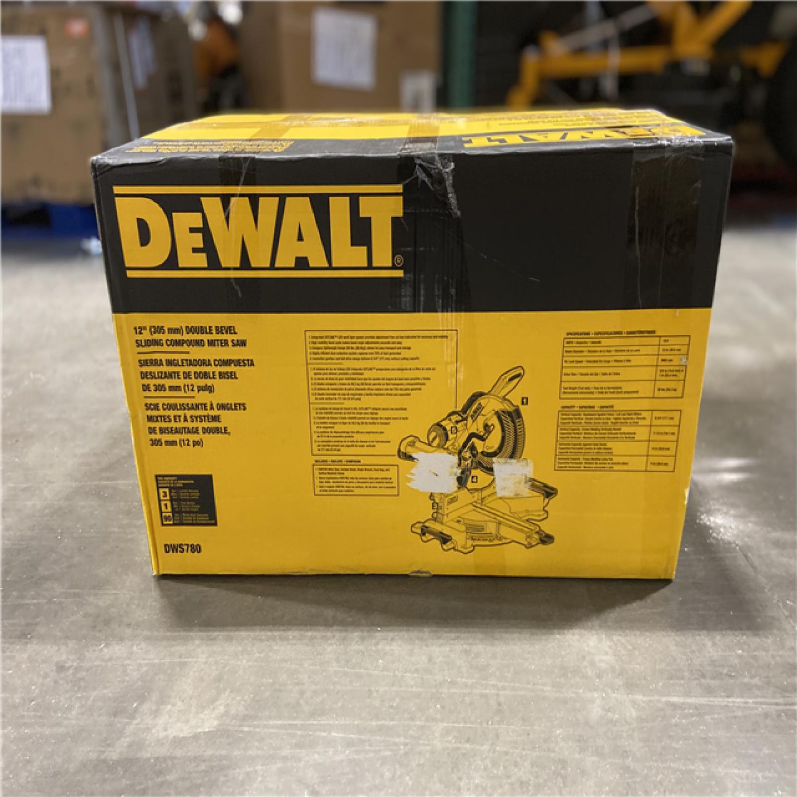 NEW! -  DEWALT 15 Amp Corded 12 in. Double Bevel Sliding Compound Miter Saw with XPS technology
