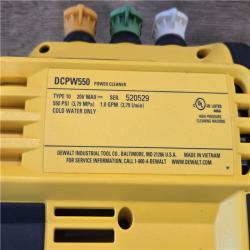 AS-IS DEWALT 20V MAX 550 PSI 1.0 GPM Cold Water Cordless Power Cleaner (Tool Only)