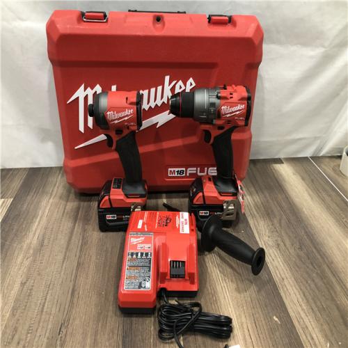 AS-IS Milwaukee FUEL 18V Lithium-Ion Brushless Cordless Hammer Drill and Impact Driver Combo Kit