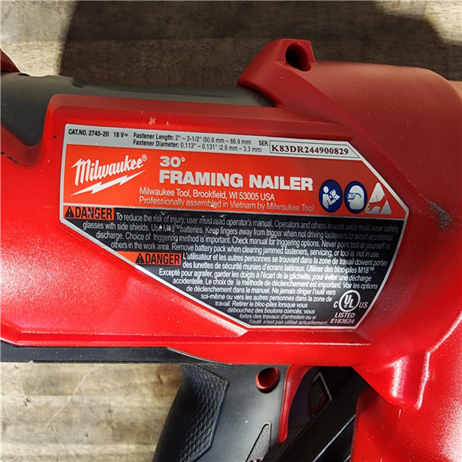 HOUSTON LOCATION - AS-IS M18 FUEL 3-1/2 in. 18-Volt 30-Degree Lithium-Ion Brushless Cordless Framing Nailer (Tool-Only)