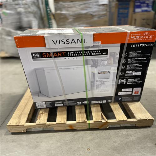 DALLAS LOCATION - Vissani 8.8 cu. ft. Manual Defrost Convertible Garage Ready Chest Freezer in White  Powered by Hubspace