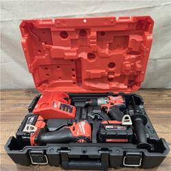 AS-IS MILWAUKEE M18 FUEL 18V Lithium-Ion Brushless Cordless Hammer Drill and Impact Driver Combo Kit (2-Tool) with 2 Batteries