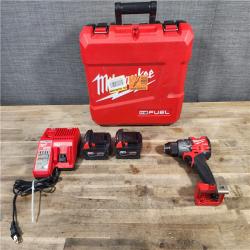 HOUSTON LOCATION - AS-IS Milwaukee 2904-22 Hammer Drill Driver Kit with Batteries  Charger & Tool Case  Red
