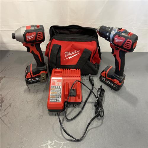 AS-IS - Milwaukee M18 18V Lithium-Ion Cordless Drill Driver/Impact Driver Combo Kit