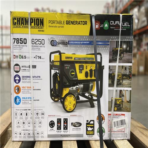 DALLAS LOCATION- CHAMPION 7850/6250-Watt Recoil Start Dual Fuel Portable Generator w/ Free 3-Year Warranty for Home Backup and Storm Prep