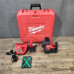 HOUSTON LOCATION - AS-IS Milwaukee-3632-21 M12 Green Beam Laser 360° 3-Plane Kit