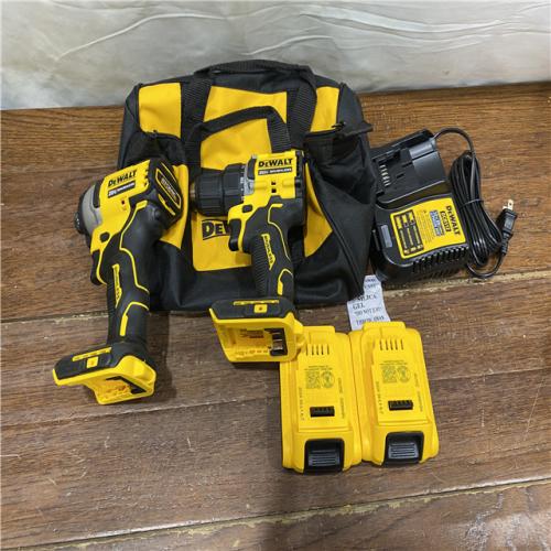 AS-IS DEWALT ATOMIC 20-Volt MAX Lithium-Ion Cordless Combo Kit (2-Tool) with (2) 2.0Ah Batteries, Charger and Bag