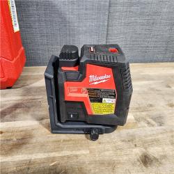 HOUSTON LOCATION - AS-IS Milwaukee-3522-21 Green Beam Laser Cross Line Plumb Point USB Rechargeable
