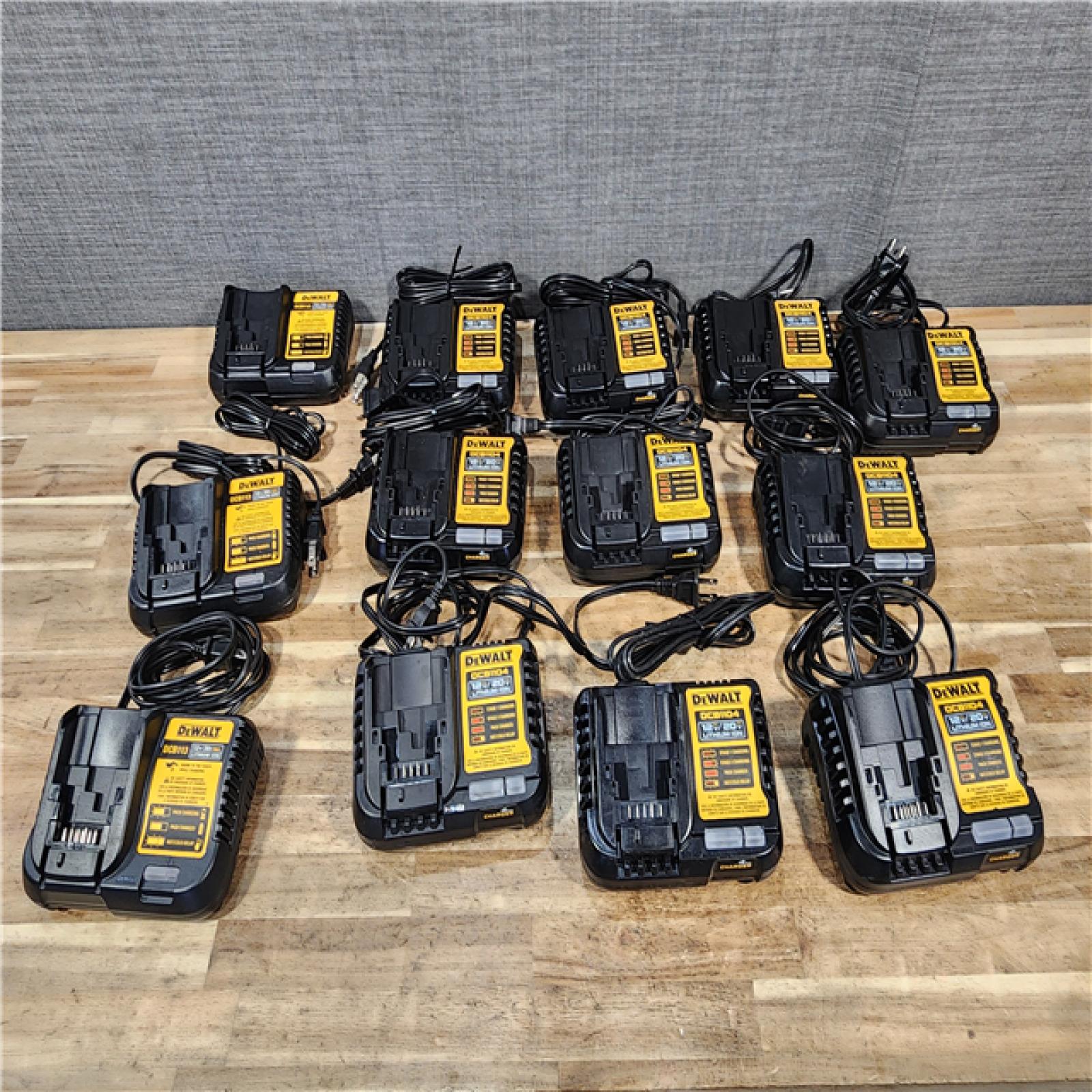 HOUSTON LOCATION - AS - IS DEWALT BATTERY CHARGER PACK QTY - 13