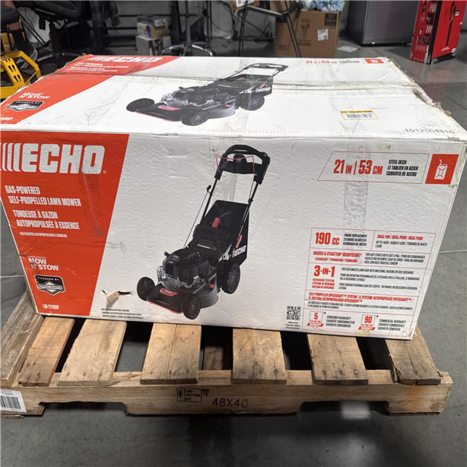 CALIFORNIA AS-IS ECHO GAS POWERED MOWER HOME IMPROVEMENT PALLET