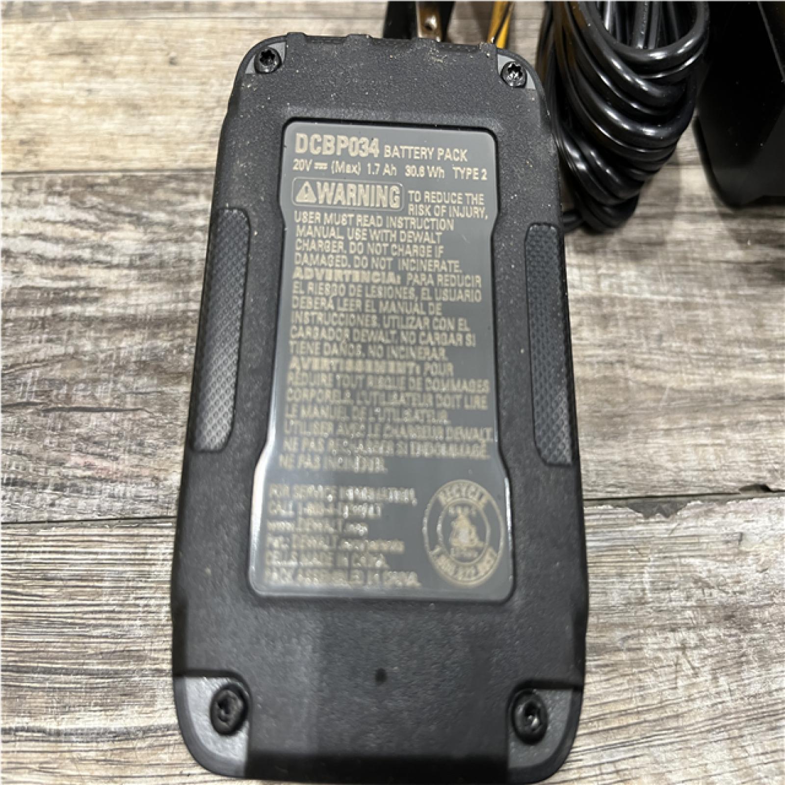 AS-IS DEWALT 20V MAX XR POWERSTACK Lithium-Ion Battery Starter Kit with 1.7Ah Battery and Charger