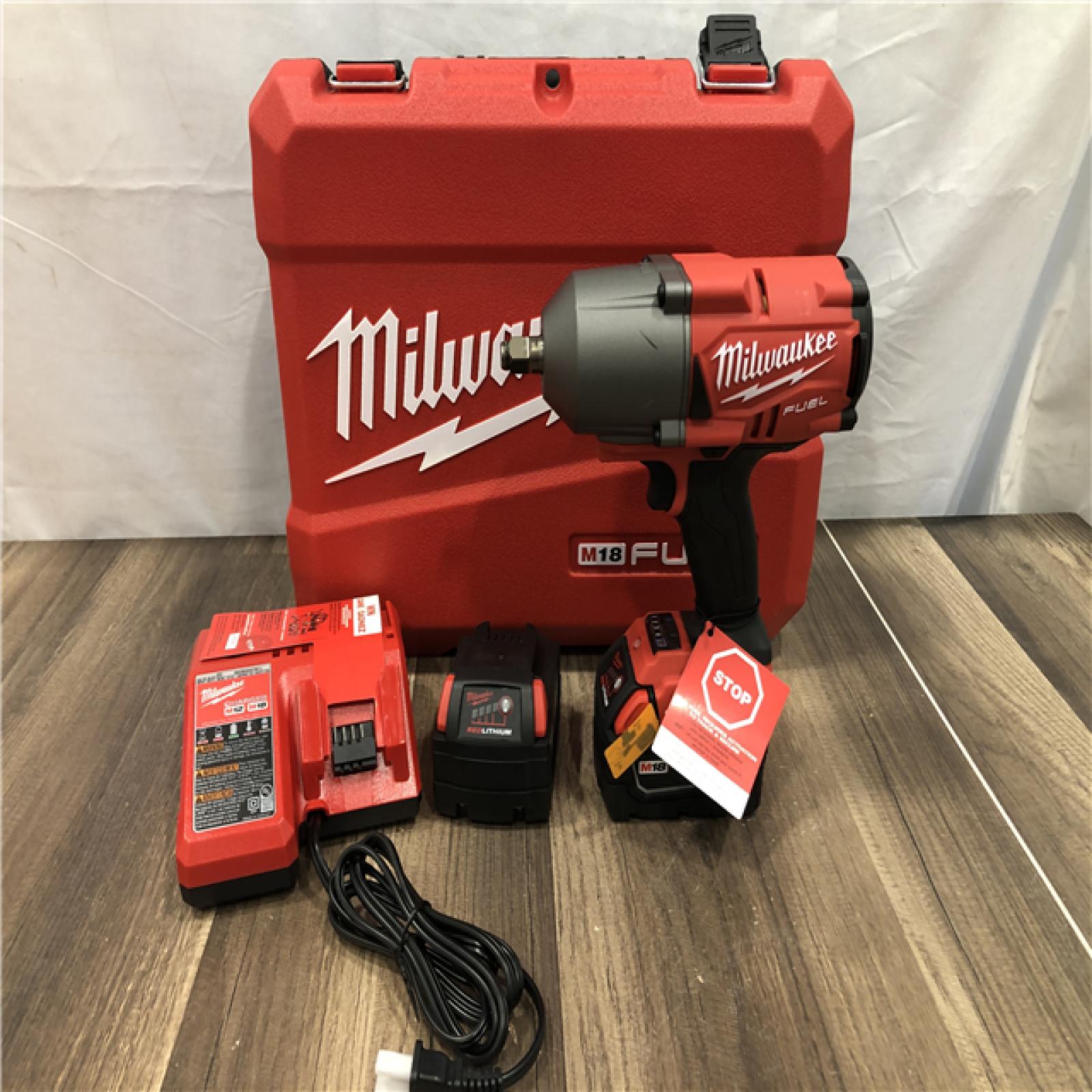 AS-IS Milwaukee FUEL ONE-KEY 18V Li-Ion Brushless Cordless 1/2 in. High-Torque Impact Wrench with Friction Ring  Resistant Batteries