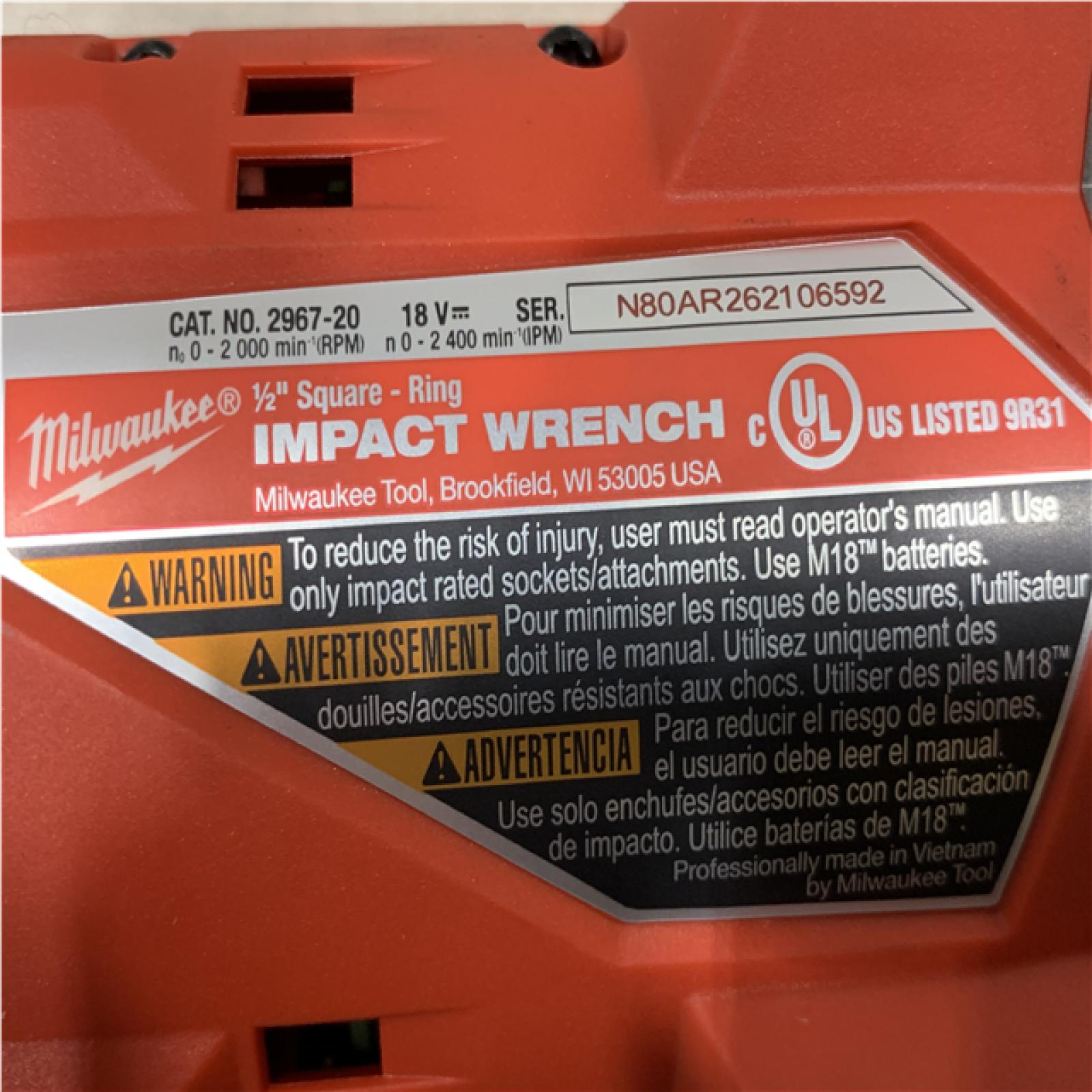 AS-IS Milwaukee FUEL 18V Lithium-Ion Brushless Cordless 1/2 in. Impact Wrench with Friction Ring (Tool-Only)