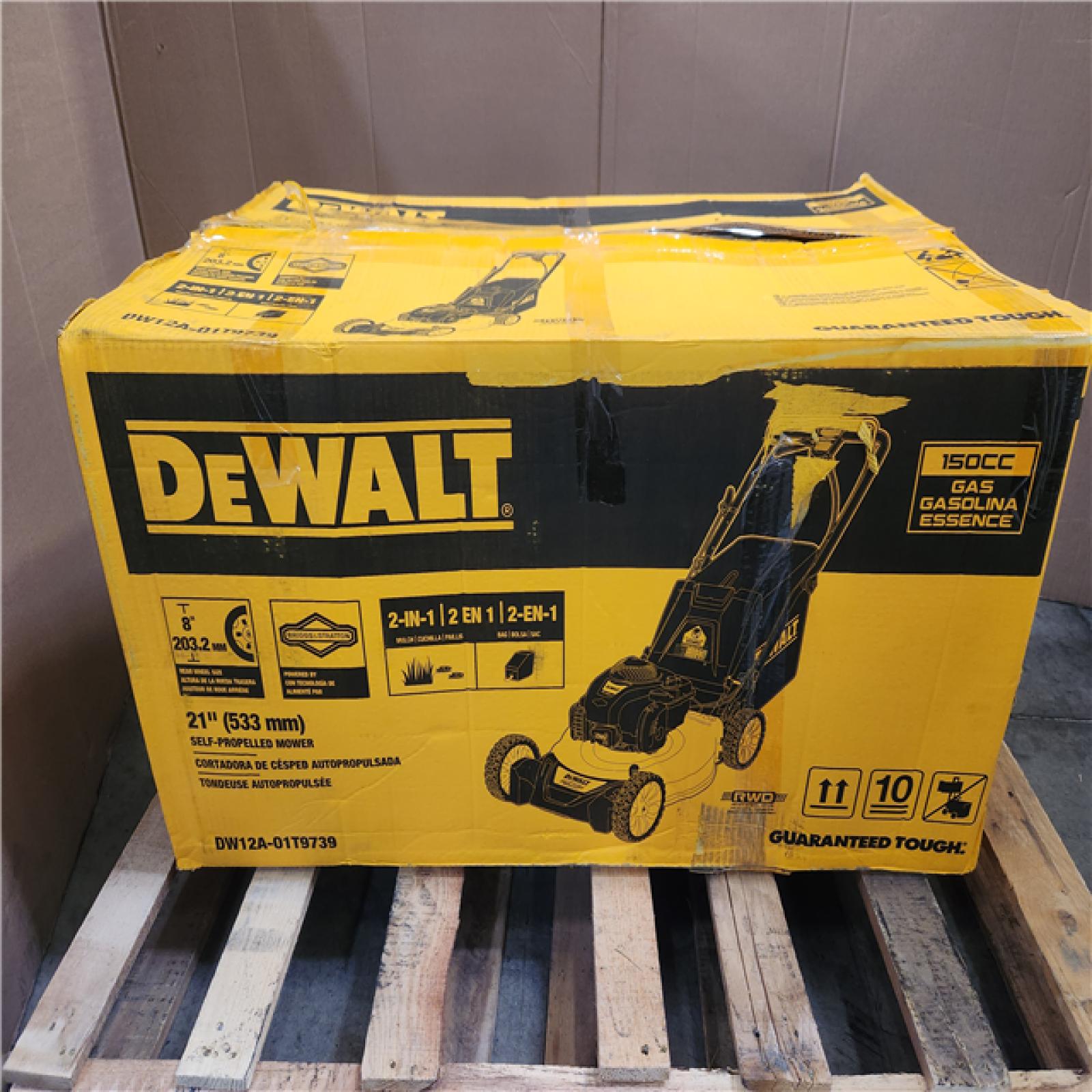 Phoenix AS-IS DEWALT 21 in. 150cc Briggs and Stratton 625ex Engine Rear Wheel Drive 2-in-1 Gas Self Propelled Walk Behind Lawn Mower