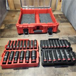 Houston Location - Milwaukee ShockWave 1/2 in. Drive Metric & SAE Impact Socket Set (31-Piece) Appears IN NEW Condition