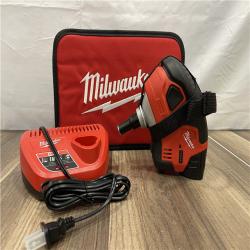 AS-IS Milwaukee M12 12-Volt Lithium-Ion Cordless Palm Nailer Kit with One 1.5Ah Battery  Charger and Tool Bag