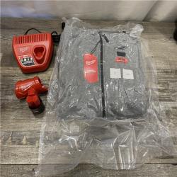 AS-IS Women's Large 12-Volt Lithium-Ion Cordless Gray Heated Jacket Hoodie Kit