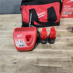 HOUSTON LOCATION - AS-IS Milwaukee M12 12V Lithium-Ion Cordless Drill Driver/Impact Driver Combo Kit with Two 1.5Ah Batteries, Charger and Bag (2-Tool)