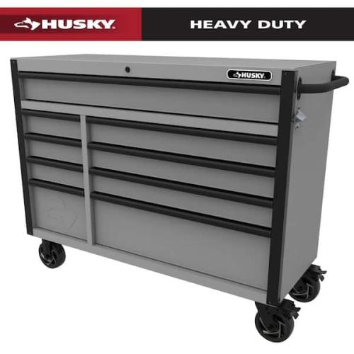 Phoenix NEW Husky Heavy-Duty 52 in. W x 20 in. D 9-Drawer Matte Gray Rolling Tool Cabinet