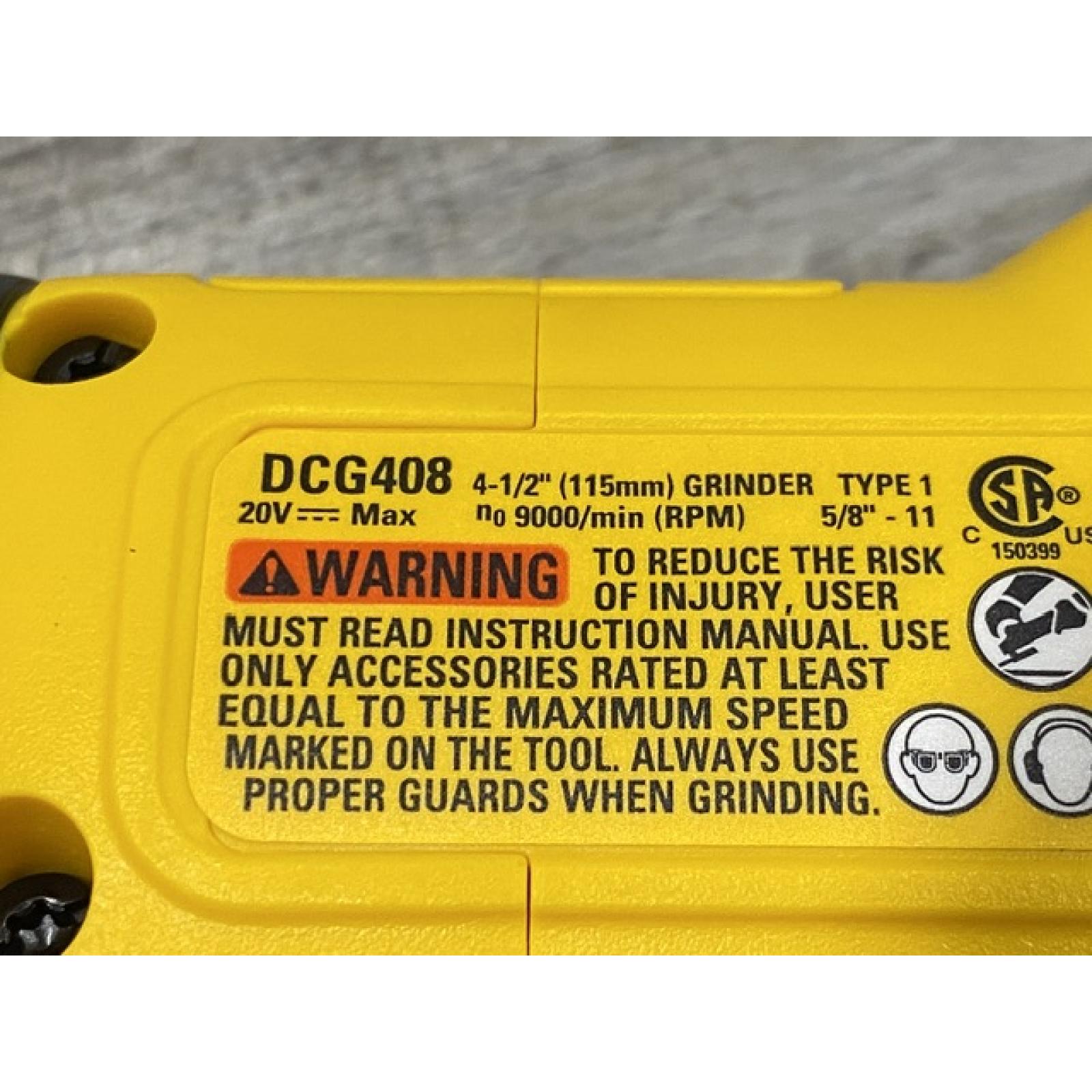 AS-IS DEWALT 20V MAX Cordless Brushless 4-1/2 in. Angle Grinder with Paddle Switch (Tool Only)