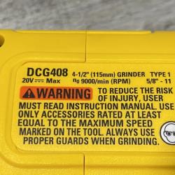 AS-IS DEWALT 20V MAX Cordless Brushless 4-1/2 in. Angle Grinder with Paddle Switch (Tool Only)