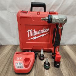 AS-IS- Milwaukee M12 12V Lithium-Ion Cordless PEX Expansion Tool Kit with (2) 1.5 Ah Batteries  (3) Expansion Heads and Hard Case