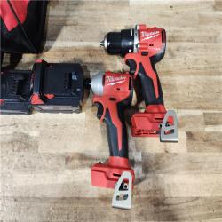 HOUSTON LOCATION - AS - IS Milwaukee 18-Volt Lithium-Ion Brushless Cordless Compact Hammer Drill/Impact Combo Kit