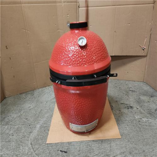 Phoenix Location AS-IS Kalamera 18 in. Kamado Ceramic Charcoal Grill in Red (Grill Only)