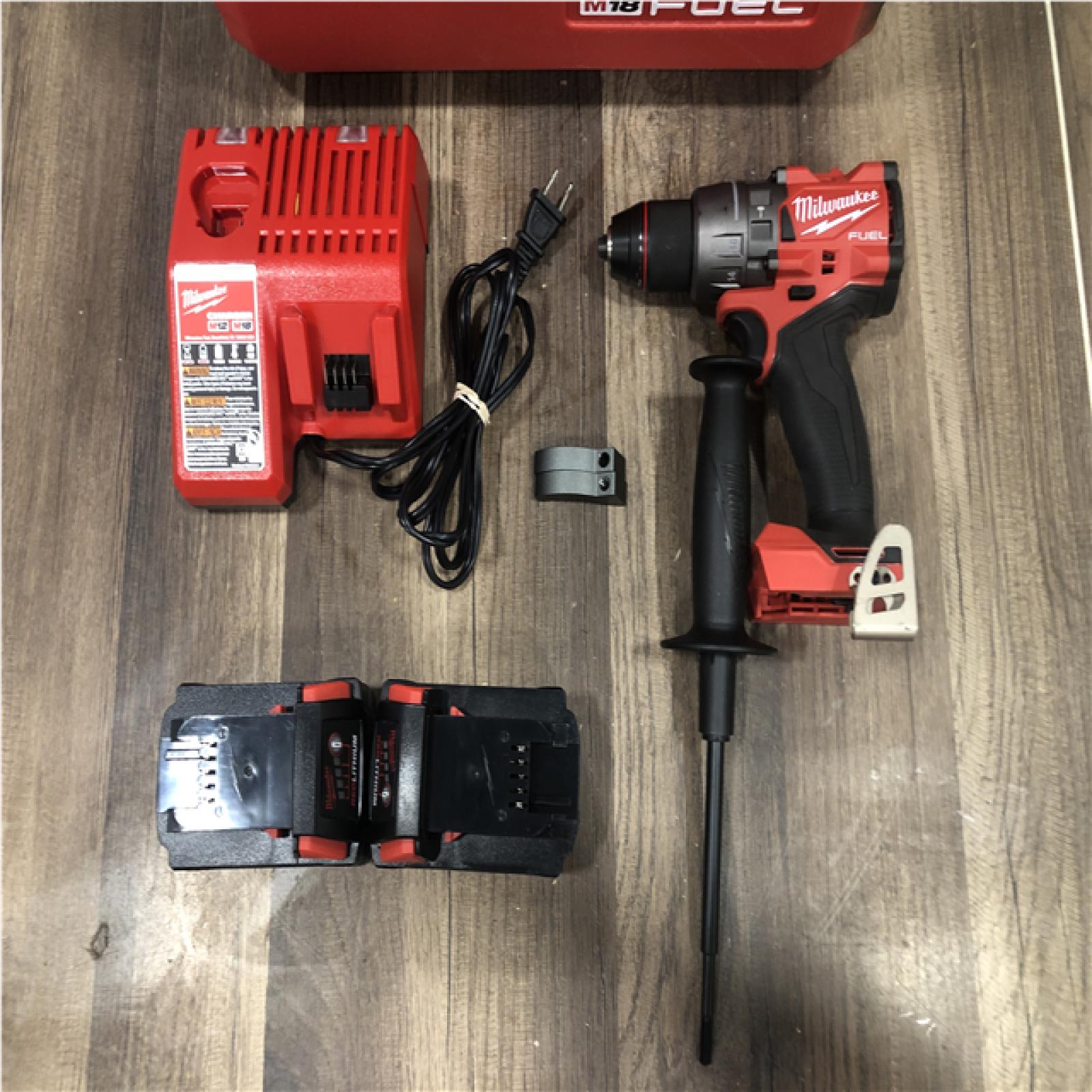 AS-IS Milwaukee FUEL 18V Lithium-Ion Brushless Cordless 1/2 in. Hammer Drill Driver Kit