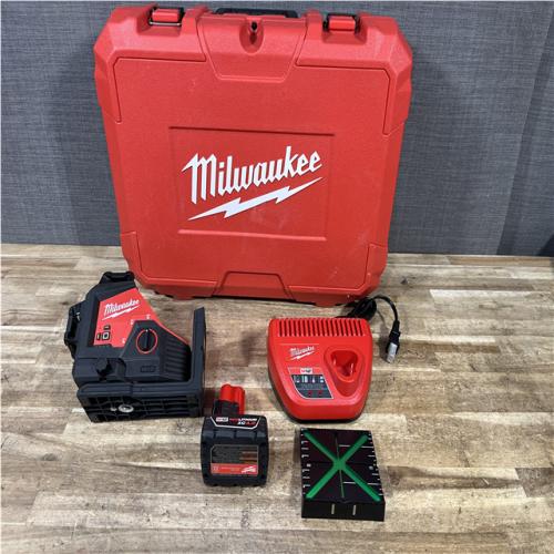 Houston Location AS-IS Milwaukee 12-Volt Lithium-Ion Cordless Green 250 ft. 3-Plane Laser Level Kit