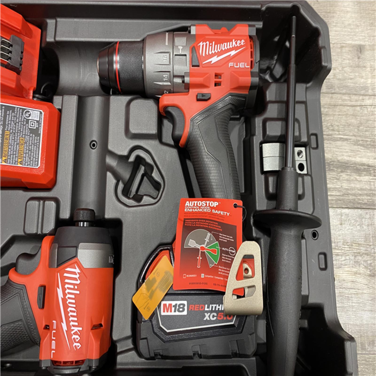 AS-IS Milwaukee 18V Lithium-Ion Brushless Cordless Hammer Drill and Impact Driver Combo Kit
