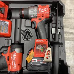 AS-IS Milwaukee 18V Lithium-Ion Brushless Cordless Hammer Drill and Impact Driver Combo Kit