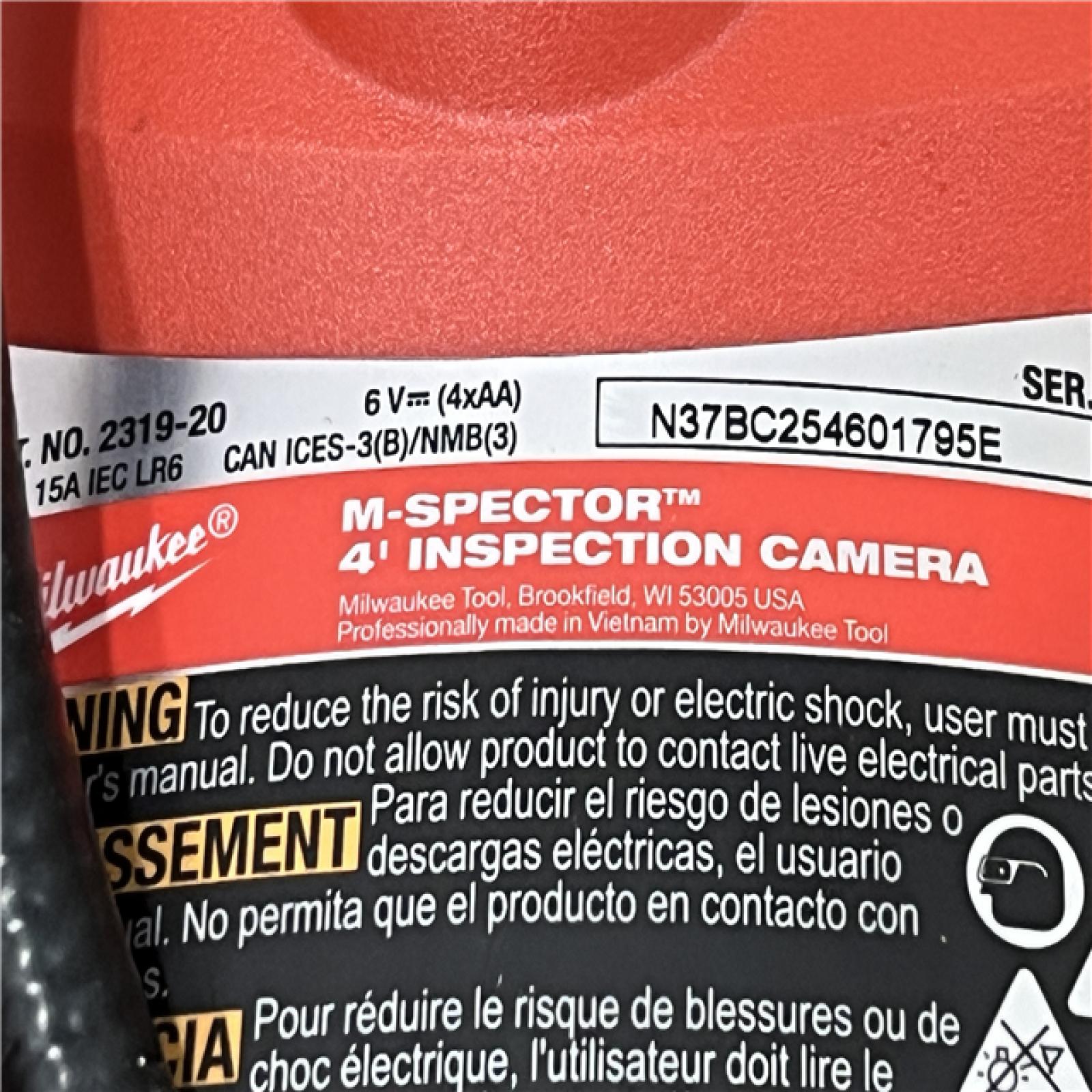 AS-IS Milwaukee M- Spector 4 ft. Inspection Sewer Camera Scope