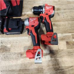HOUSTON LOCATION - AS - IS Milwaukee 18-Volt Lithium-Ion Brushless Cordless Compact Hammer Drill/Impact Combo Kit