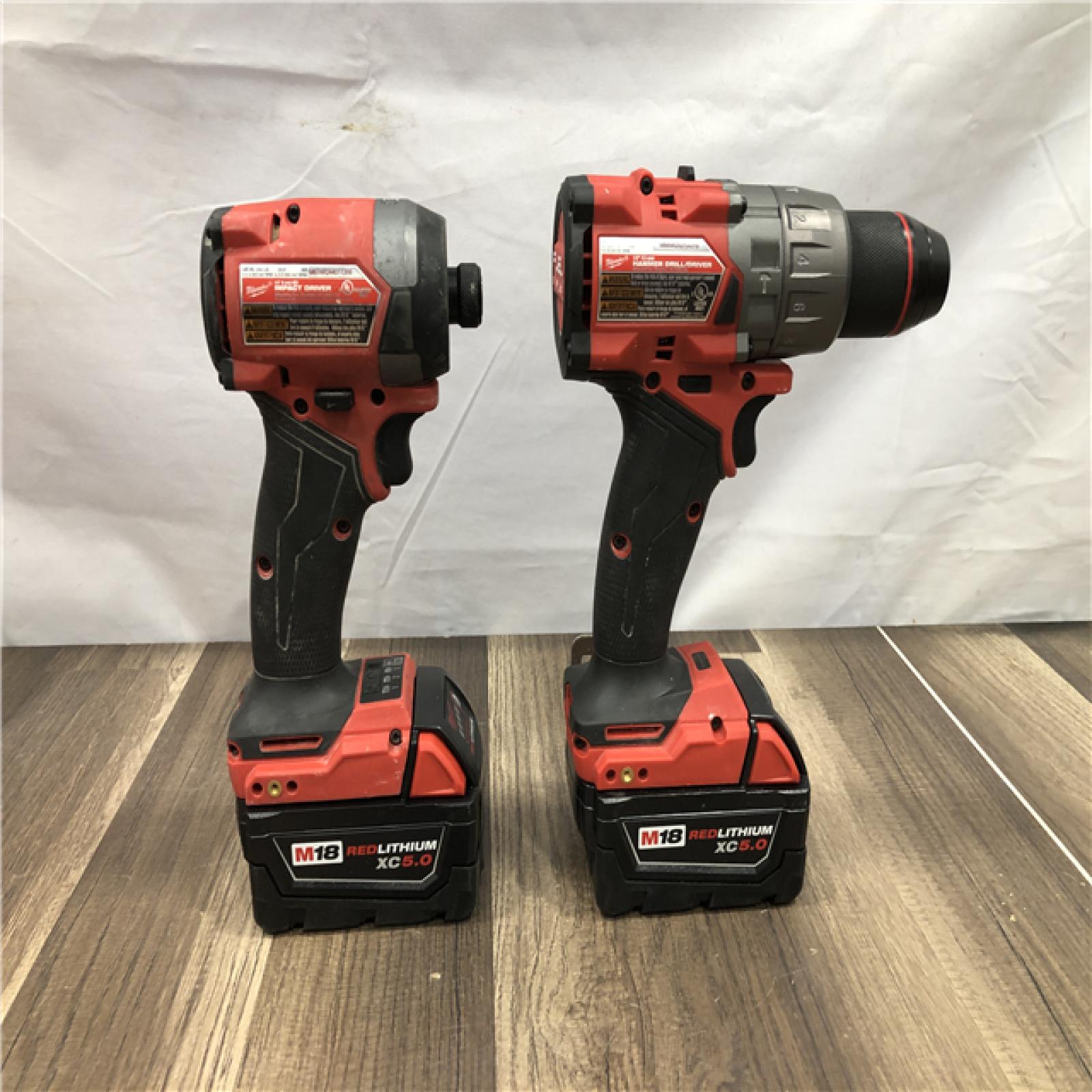 AS-IS Milwaukee FUEL 18V Lithium-Ion Brushless Cordless Hammer Drill and Impact Driver Combo Kit