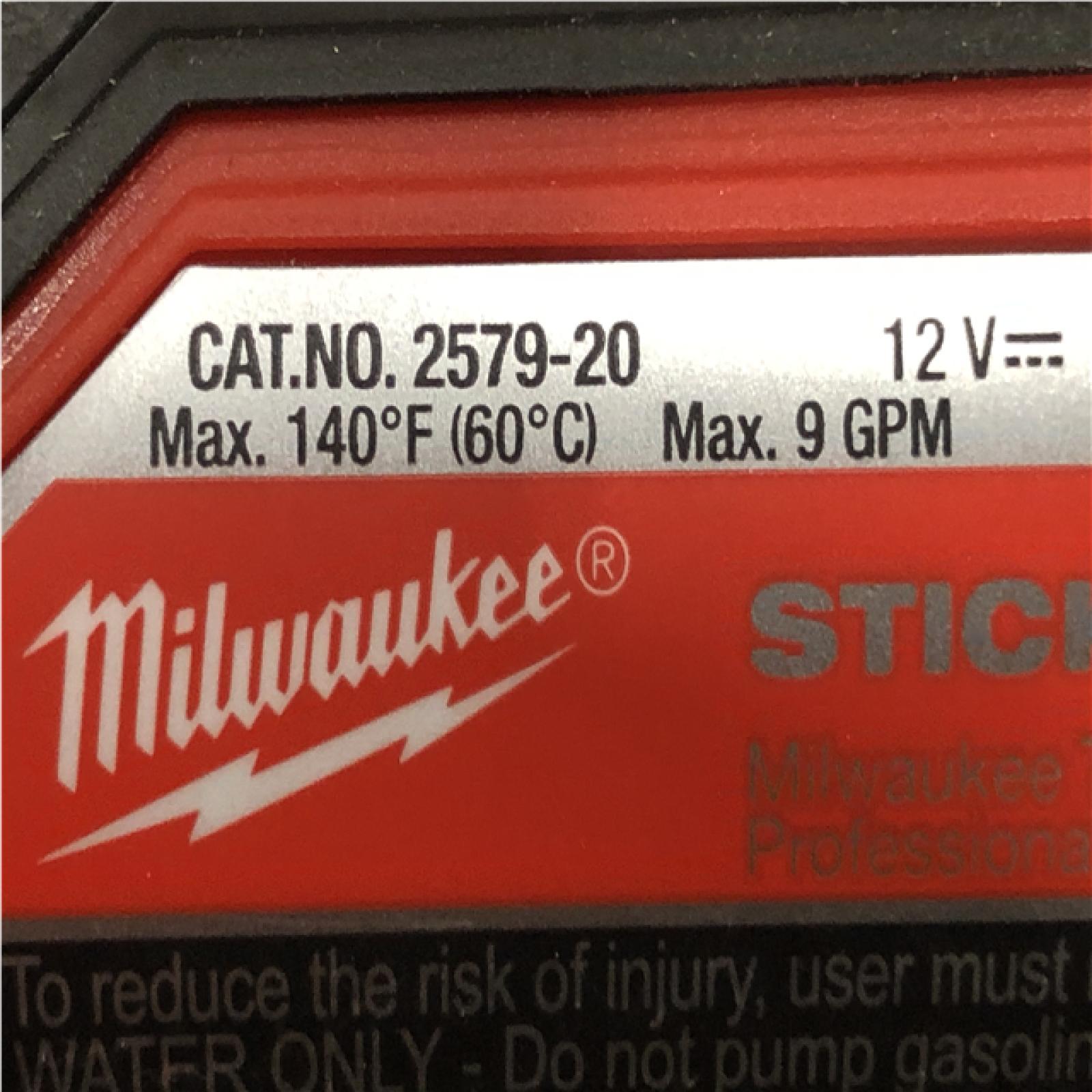AS-IS Milwaukee 12-Volt Lithium-Ion Cordless 9 GPM 0 hp. Submersible Stick Water Transfer Pump (Tool Only)