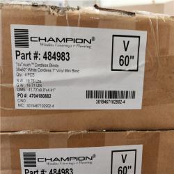 Phoenix Location NEW Champion TruTouch Cordless Blinds 39x60 White Cordless 1 Vinyl Blind 4Pcs Pallet (44 Boxes)