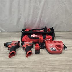 AS-IS Milwaukee 3497-22 12V Brushless Hammer Drill and Impact Driver Combo Kit
