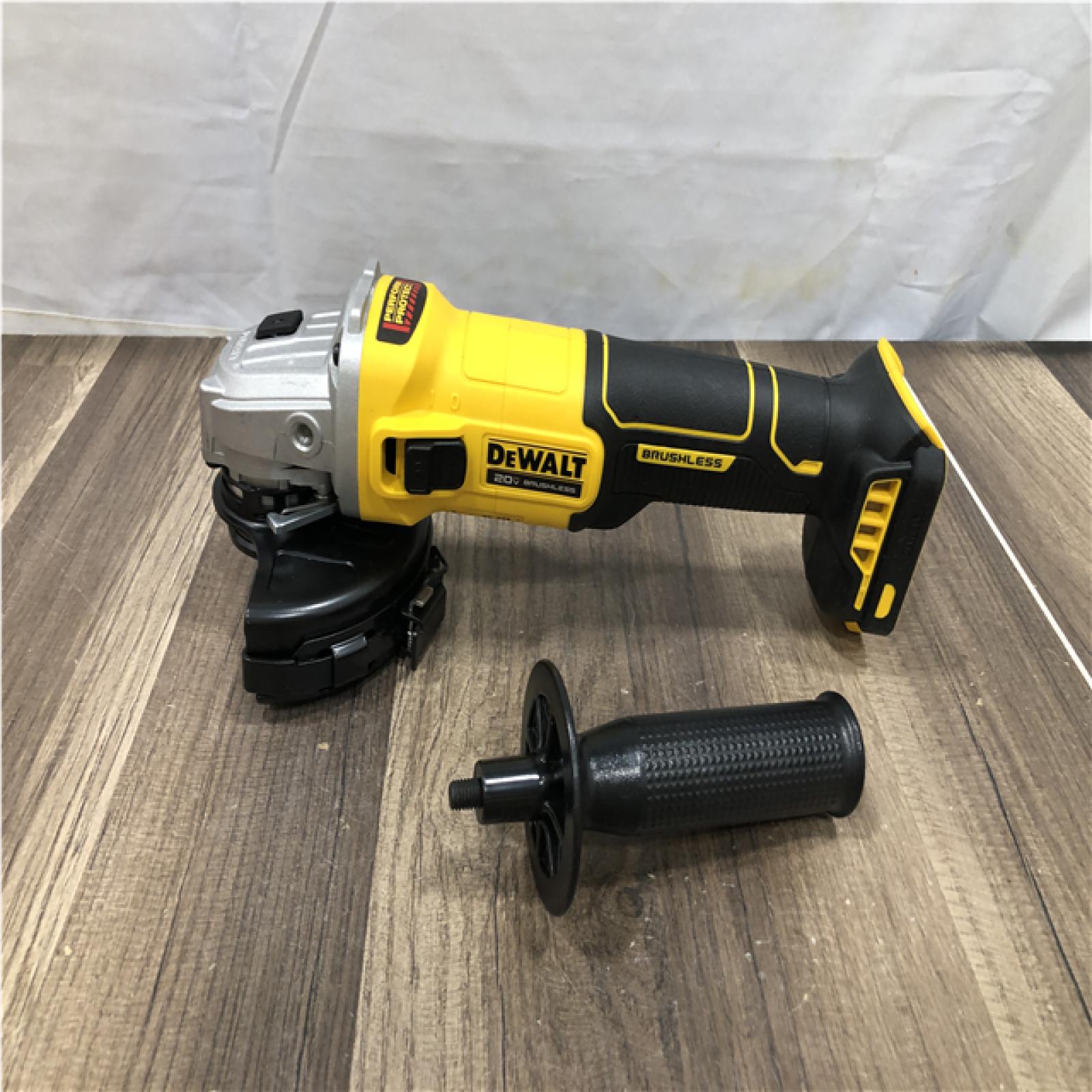 AS-IS DEWALT 20-Volt MAX Cordless Brushless 4-1/2 in. Angle Grinder with Slide Switch (Tool Only)