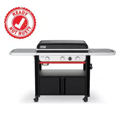 DALLAS LOCATION - Weber Slate Griddle 3-Burner Propane Gas 30 in. Flat Top Grill in Black with Thermometer