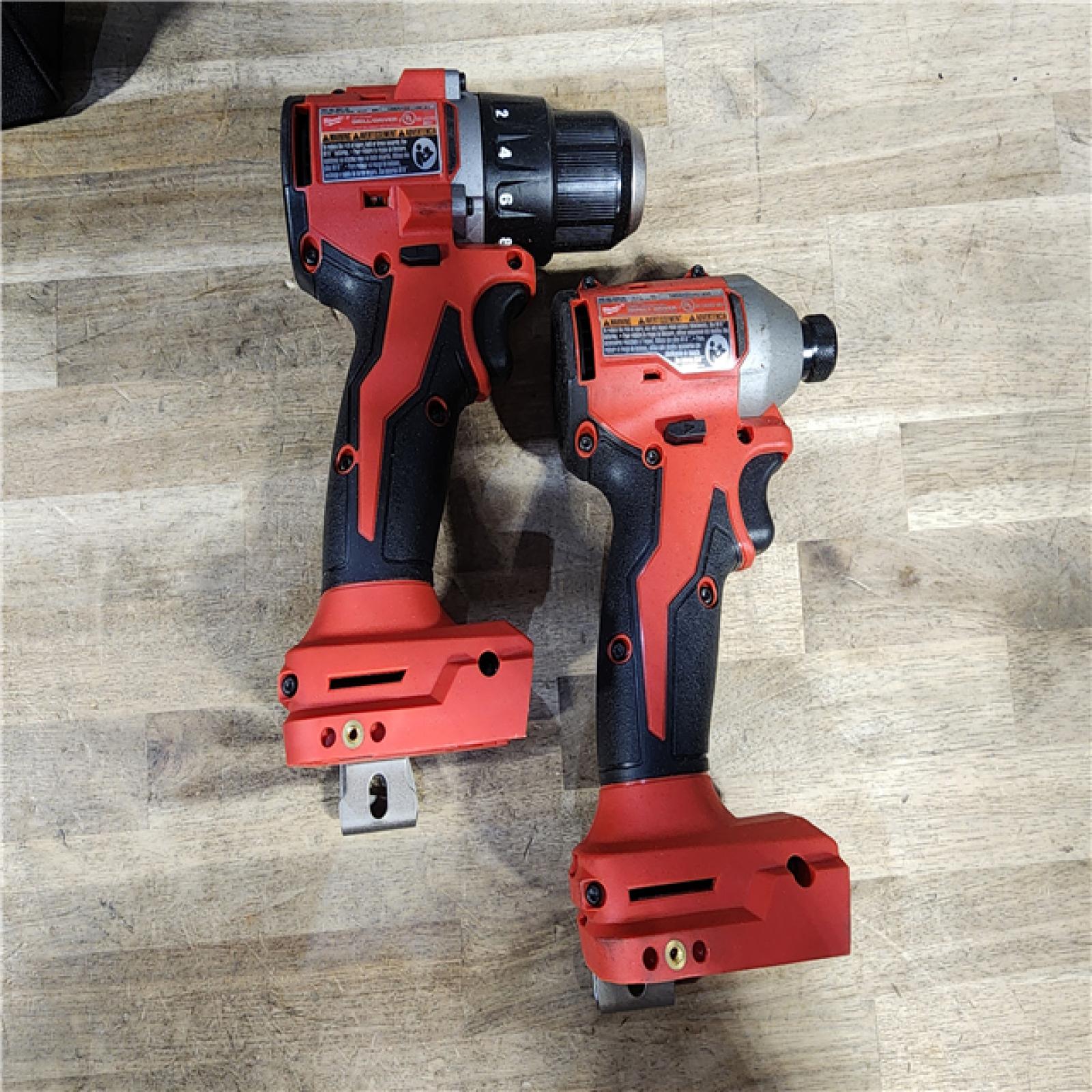 HOUSTON LOCATION - AS-IS M18 18-Volt Lithium-Ion Brushless Cordless Compact Hammer Drill/Impact Combo Kit (2-Tool) with (2) Batteries, Bag