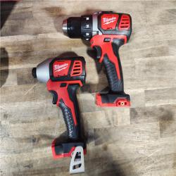 HOUSTON LOCATION - AS-IS Milwaukee 18V Cordless Brushed 2 Tool Drill/Driver and Impact Driver Kit
