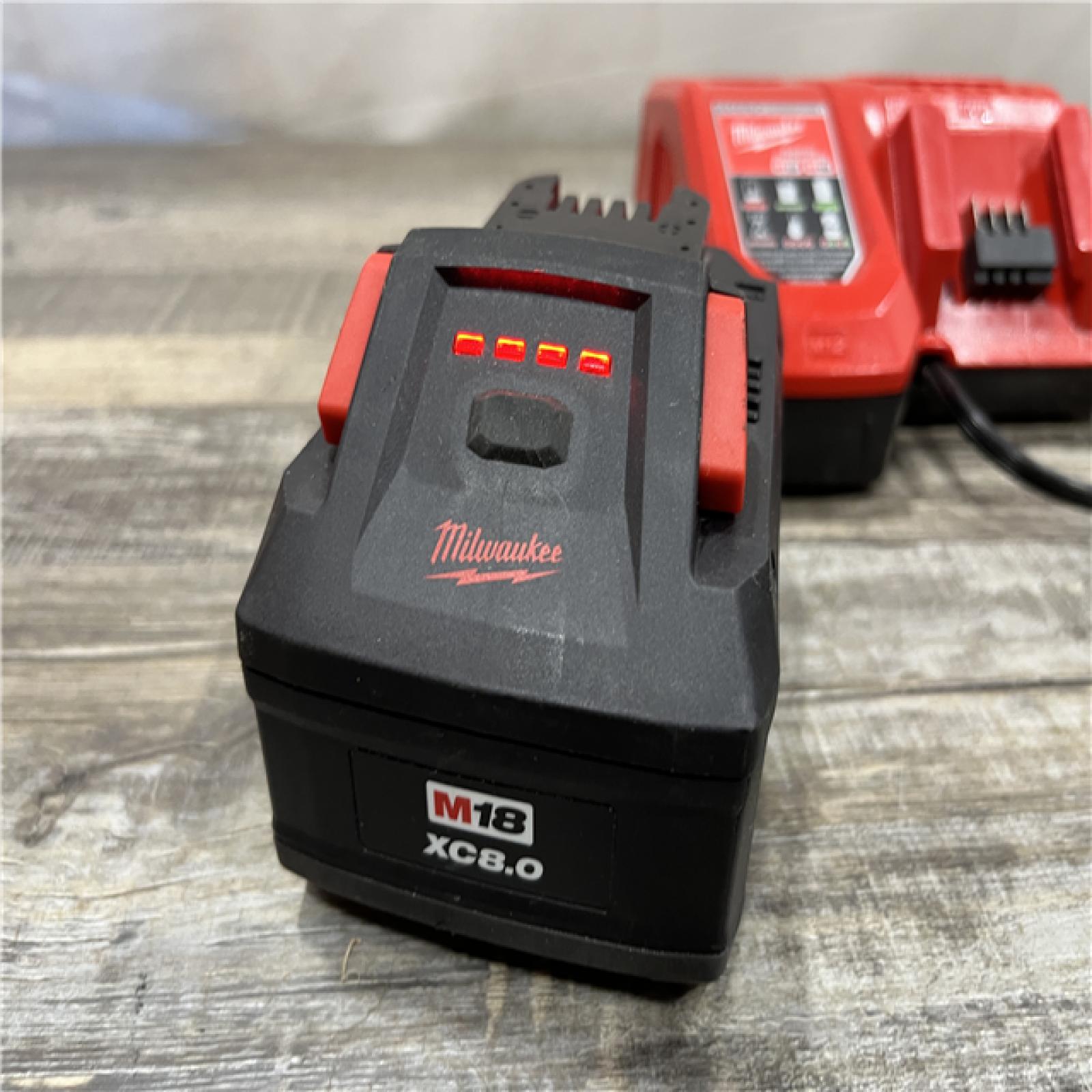 AS-IS Milwaukee 18-Volt Lithium-Ion REDLITHIUM FORGE Starter Kit with 8.0Ah Battery and Rapid Charger