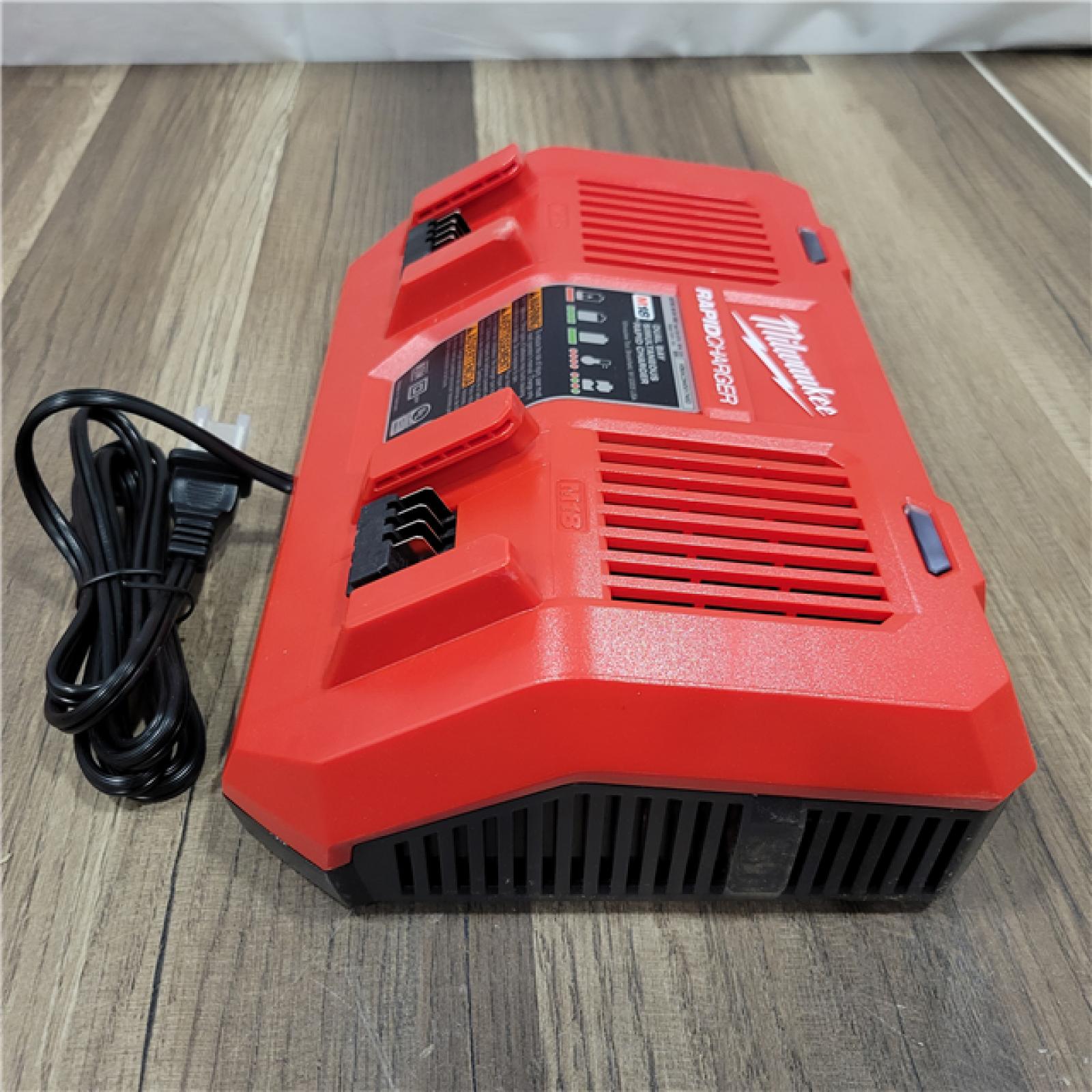 AS-IS  Milwaukee M18 18-Volt Lithium-Ion Dual Bay Rapid Battery Charger