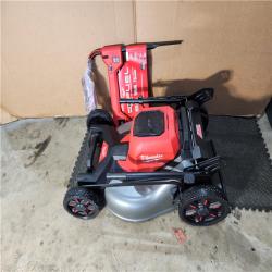 HOUSTON LOCATION - AS-IS Milwaukee M18 FUEL 2823-20 21 in. 18 V Battery Self-Propelled Lawn Mower W/ BATTERY CHARGER